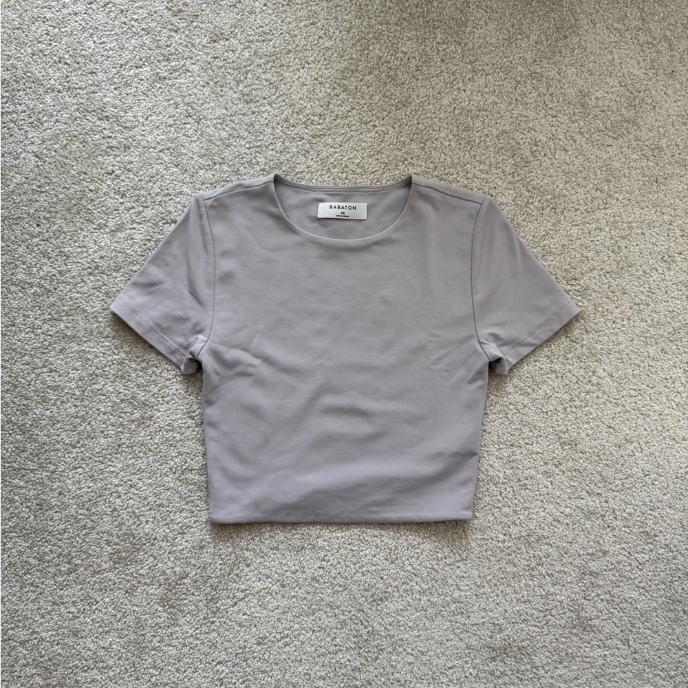 Babaton Light Gray Short Sleeve Tee